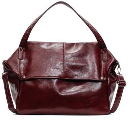 JIABAOZ Tragetasche Leder, Leder Weiche Umhängetasche, Tote Bag Groß,Groß Shopper Hobo Taschen Schultertasche Damentaschen Geschenke Für Schule Einkauf Reise