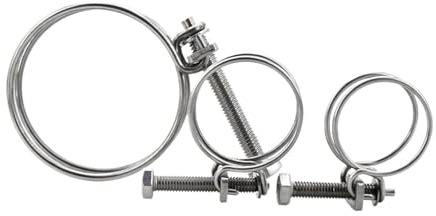 Collier de serrage à double fil en acier inoxydable 304, clip solide, fixation fixe en PVC, tuyau de ventilation en caoutchouc(40x3(1pcs))
