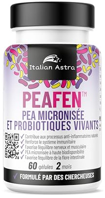 PEAFEN™ Mikronisierte PEA Kapseln, 350 mg PEA mikronisiert mit 3 Probiotika | Palmitoylethanolamid Mikronisiertes PEA mit 3 Probiotika, Vitamin D3 & Zink – für Muskeln & Immunsystem – 60 Kapseln