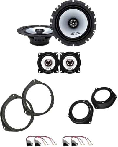 Kit 4 Casse ALPINE SXE-1725S + SXE-1025S per Fiat Punto (188)/ Grande Punto (199)/EVO con 2 Supporti Anteriori, 2 Supporti Posteriori e 4 Connettori