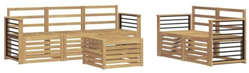 vidaXL Sofagarnituren Massivholz Akazie, Garten Lounge, langlebige Ecksofa, Moderne Möbel für Terrasse, Bequeme Sitzecke zum Entspannen
