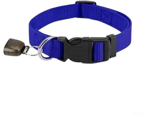 Verstellbares Nylon Halsband mit Glocke für Ziegen Schafe Pferde Rinder - Robustes Weidezubehör 35-52cm Schwarz(blue)