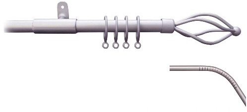 Speedy County Metal 19mm Crown 3 Sided Bay Curtain Pole Set, Silver, 420 Cm