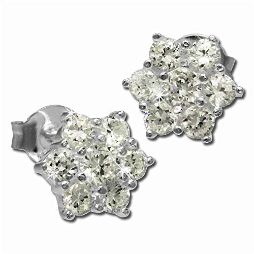 SilberDream Ohrringe 8mm Damen Silber Ohrstecker Stern Zirkonia weiß SDO791W Silber Ohrstecker