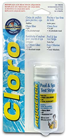 Productos QP Tiras Aquacheck, Tiras 3 tests: Cloro y PH, Óptimo para Piscinas y Spas