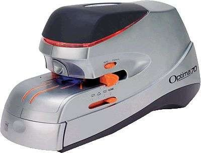 Rexel Elektrisches Heftgerät Optima 70, Schwarz/Silberorange, Modern, Automatisch
