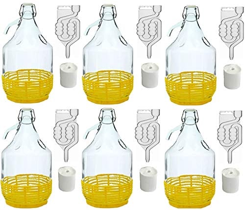SET 24tlg. FLASCHE GÄRBALLON + STOPFEN + GÄRRÖHRCHEN + BÜGELVERSCHLUSS 5L BDP5D