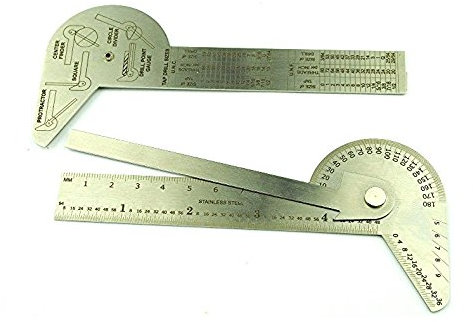 Proops Engineers Protractor Square Rule, Centre Finder, Circle Divider, Drill Point Gauge. (D8043) Free UK Postage