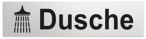 Aluminium Türschild Dusche 160 x 40 x 1,5mm (Oberfläche veredelt) • Selbstklebend