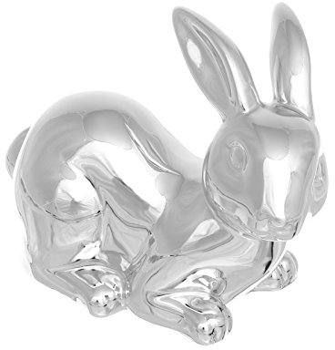 Brillibrum Design Dekofigur Hase Aus Porzellan Silber Osterhasen-Figur Dekoration Für Ostern Silber Hase Sitzend