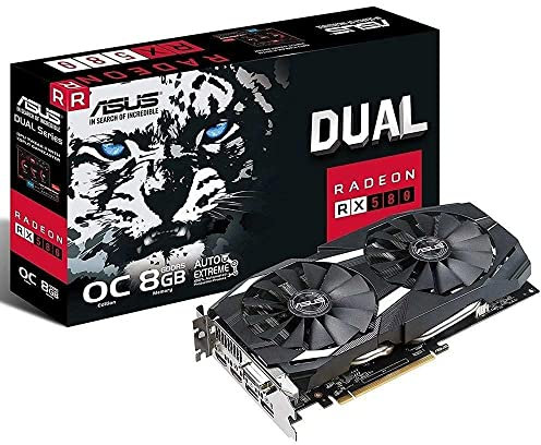 ASUS Carte Graphique DUALRX580O8G (OC Édition, AMD Radeon RX 580, 8Go Mémoire GDDR5)