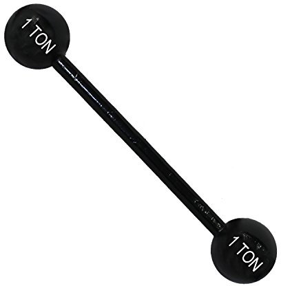 Aufblasbare 120 cm lange Zirkus-Strongman-Hantel/Kurzhantel, Kostüm-Requisite, mit 1 Tonne Schriftzug, ideal für starke Gewichtheber-Kostüme, 120 cm, aufblasbares Zubehör, 12 Stück