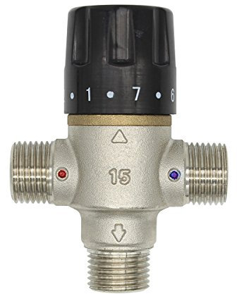 Mitigeur thermostatique 3 voies 1/2 3/4 1-1/4 1-1/2 pouce pour bain baignoire douche douchette cuisine robinet robinetterie (1/2 pouce (DN15))