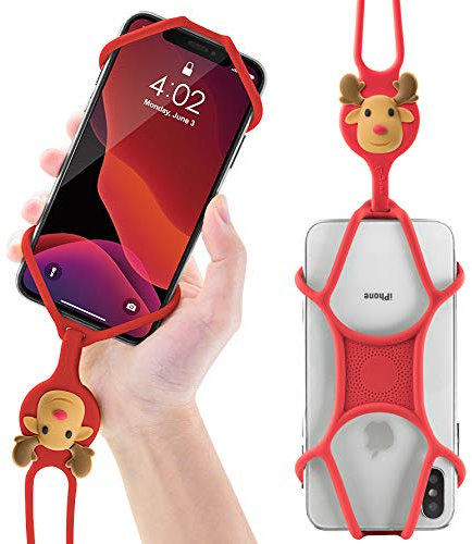 Bone Lanyard Phone Tie, Phone Lanyard Case Universal Silicone Neck Strap Holder for 14 13 Pro Max / 12 /Mini X/XR / 8 Samsung Galaxy S23 S22 Note Series, Fits 4 to 6.7 Inch Phones (Mr. Deer)