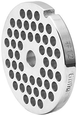 #12 Stainless Steel Meat Grinder Plate Discs Blades(6/25 Hole Plate) | for FGA Food Chopper, Cabelas and Hobart, LEM, Weston, MTN Meat Grinders,Cutting Disks Heavy Duty