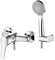 Ibergrif Roma M12050, Badarmatur - Brausebatterie mit Brauseschlauch, Handbrause mit 3 Funktionen, und Brausehalter, Einhebel-Brausemischer-Dusche set, Chrom