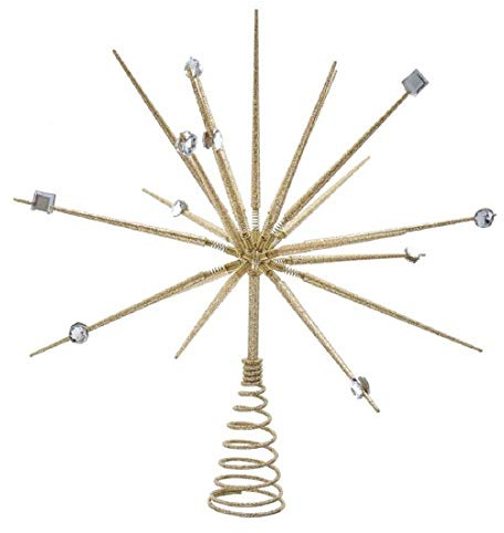 Kurt S. Adler 14.8-Inch Gold Starburst Throng Treetop