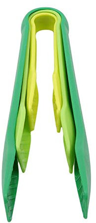 Juego de pinzas de plástico para alimentos, 3 pinzas de cocina de 15,2 cm + 20,3 cm + 25,4 cm + 25,4 cm, para barbacoa, ensalada de tocino, verde