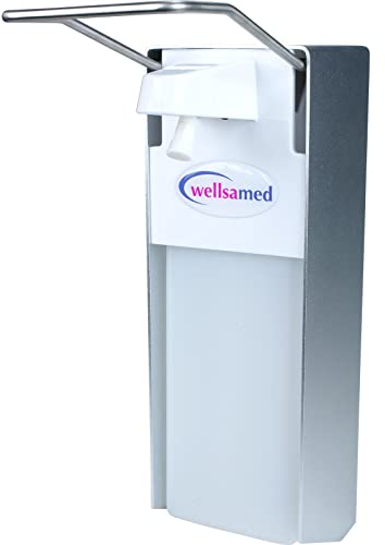 Wellsamed Armhebelspender Wandspender ALU-Spender Seifenspender Desinfektionsmittelspender Universal für 500 ml und 1000 ml Flaschen