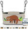 GRINSEZWERGE Kinderwagen Organizer 9 Motive mit Feuchttuchspender I Kinderwagen Tasche mit Schultergurt I Kinder Buggy Organizer I Kinderwagentasche Aufbewahrungstasche Baby Stroller Bag grau Faultier