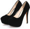 Damen High Heels sexy Wildleder Stiletto Plateau Pump Elegante runde Zehen Slip-In Brautschuhe Pumps Damenschuhe 42