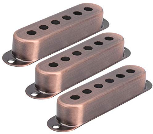 Keenso Lot de 3 housses de micro de guitare en laiton rouge à bobine unique 48 mm/50 mm/52 mm pour guitare électrique ST SQ