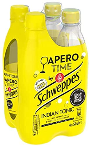 Schweppes Indian Tonic, Boisson Gazeuse aux Extraits d'Écorces et Quinquina, 4 x 50cl