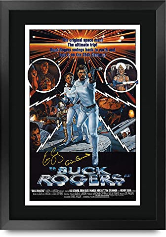 HWC Trading FR A3 Buck Rogers Gil Gerard Gifts Autogramm-Poster für TV-Fans, gerahmt, A3