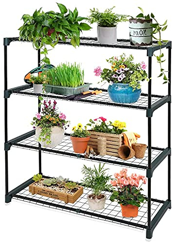 Taylor & Brown 4 Tier Greenhouse Staging and Shelving Racks | Free Standing Outdoor Plant Stand | Tiered Garden Plants Rack for Potting, Pots or Trays
