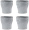 House Doctor 4 x Thermobecher, Liss | Kaffeebecher aus Keramik | Coffee to go Becher für Kaffee & Tee | Hellgrau