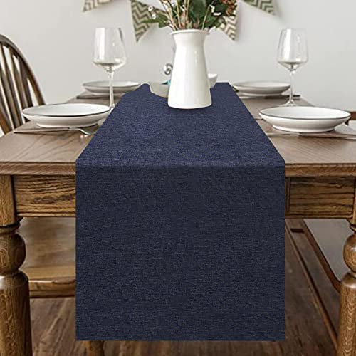 Tischläufer Frühling Modern, Tischläufer Abwaschbar, Tischläufer Leinenoptik, Tischläufer Wasserabweisend, Tischläufer für Esszimmer Party Urlaub Dekoration (Navy Blau, 40 x 240 cm)