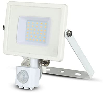 Faro Led Esterno con Sensore Crepuscolare, Proiettore Led Esterno con Sensore Movimento, Super Slim, Luce Naturale 4000K (Bianco, 30W 2400LM 160X123X26mm)