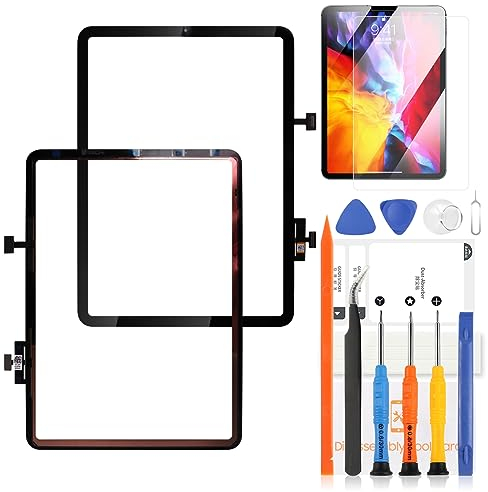 Kit de Repuesto para iPad Air 4, Solo para iPad Air 4, Pantalla de 4ª generación A2316, AA2324, A2072, A2325, Sensor digitalizador táctil, Piezas de Panel de Vidrio, +Vidrio Templado (no LCD)