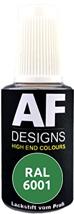 Alex Flittner Designs Lackstift RAL 6001 SMARAGDGRUEN glänzend 20 ml | Hochwertiger Lackstift auf Acrylbasis - ideal geeignet für Hobby, Freizeit, Modellbau, Basteln und um Kunststoff - oder
