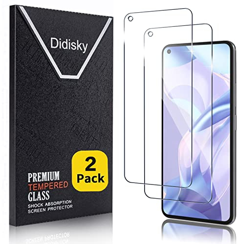 Didisky Lot de 2 Protecteur Verre Trempé pour Xiaomi Mi 11 Lite 4G / 5G /5G NE, Film Protection écran, dureté 9H, Pas de Bulles, Haute définition