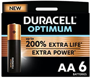 Duracell Confezione da 6 batterie AA Optimum, 1,5 V LR06