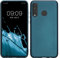 kwmobile Case kompatibel mit Huawei P30 Lite Hülle - Schutzhülle aus Silikon metallisch schimmernd - Handyhülle Metallic Karibikblau