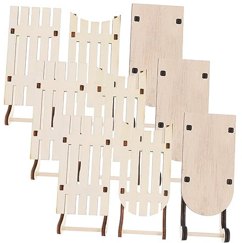 STOBOK Weihnachtsdeko 9 Stück Holzdekoration Heimdekoration Weihnachtsdekoration Weihnachtsschlittenornament Unfertiger Holzschlitten Weihnachtsdekorationen Weihnachten Deko