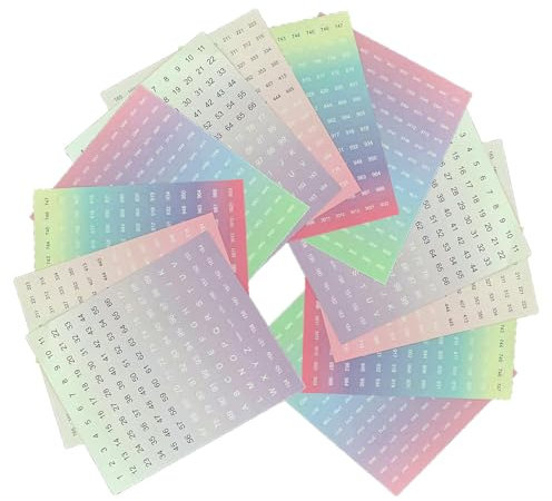 12 x Diamant-Zahlen-Aufkleber, für Sammelalben, 1–99, Zahlen, Kreuzstich, Organizer, DMC, Zahnseide, Zahlenaufkleber für Heimwerker