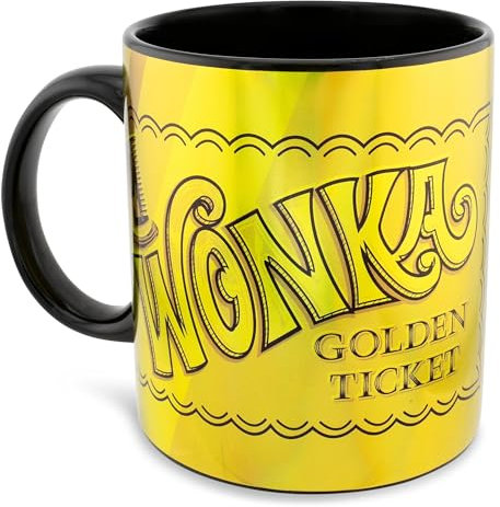 Willy Wonka Golden Ticket Keramiktasse | Fassungsvermögen: 590 ml