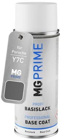 MG PRIME Peinture voiture Bombe aérosol pour Porsche Y7C Nardograu/Nardo Grey de base de 400ml