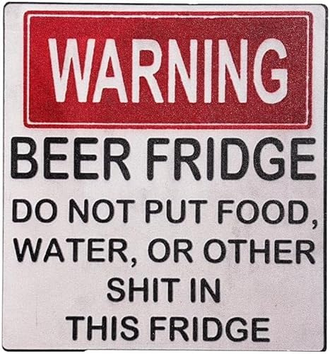 Warning Beer Fridge Magnet Funny Warning Sign Beer Stickers Magnet Stickers DO NOT Put Food,Water,OR Other Shit in This Fridge Refrigerator Magnets Kitchen Accessories