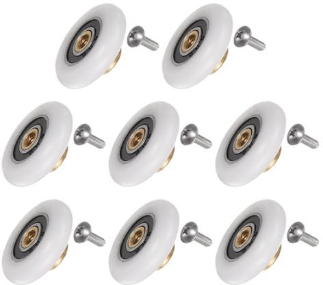 QUARKZMAN Rueda de Rodillo para Puerta de Ducha, Diámetro de 25mm, 8pcs | Pieza de Repuesto para Puerta de Cristal de Baño, Rueda Deslizante de Ducha