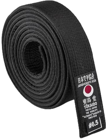 Tokaido Unisex Schwarzer Baumwolle 4,5 Karate-Gürtel