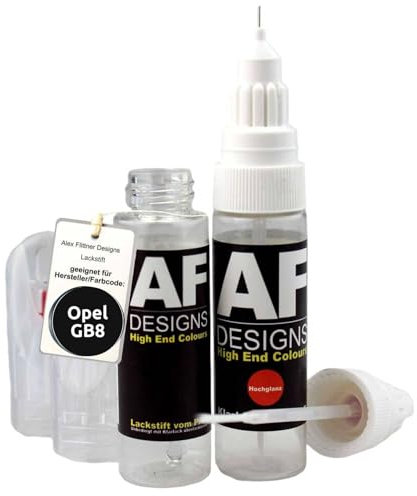 Alex Flittner Designs Lackstift kompatibel mit Opel ONYX SCHWARZ metallic GB8 schnelltrocknend + Klarlack Tufplack Autolack