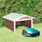 AUUIJKJF Home Items, Mähroboter, Garage, 72 x 87 x 50 cm, Mokka und weißes Brennholz, Anzugmöbel