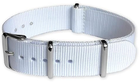 Natos.com - Weisses NATO Uhrenarmband G10 Military Nylon Strap - 20 mm