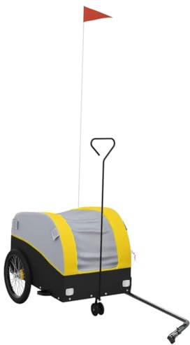 vidaXL Fahrradanhänger Schwarz und Gelb 30 kg Eisen