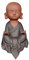 QWFVHJ Buddha-Statue aus der Retro-Kollektion, Ornamente aus violettem Ton im chinesischen Stil, Betende Mönchsstatue, 21 cm, dunkelgrau-Violette Sandornamente, Kleiner Mönch(9.5x20cm)