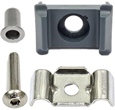 Zaun Pfosten Montagesatz Doppelstabzaun grau anthrazit 7016 Typ Butterfly Klemmstück V2A (anthrazit) 10er Pack